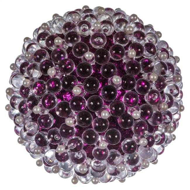 4" Purple Acrylic Beaded Ball 4/Bx