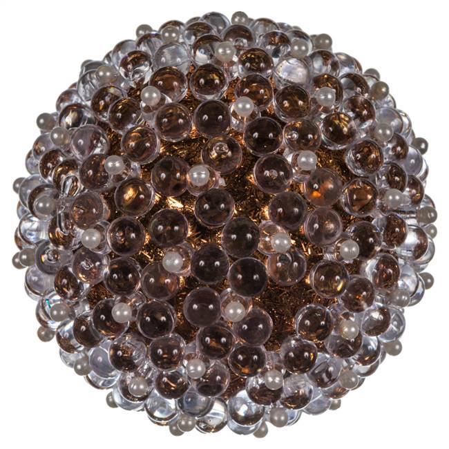 4" Rose Gold Acrylic Beaded Ball 4/Bx