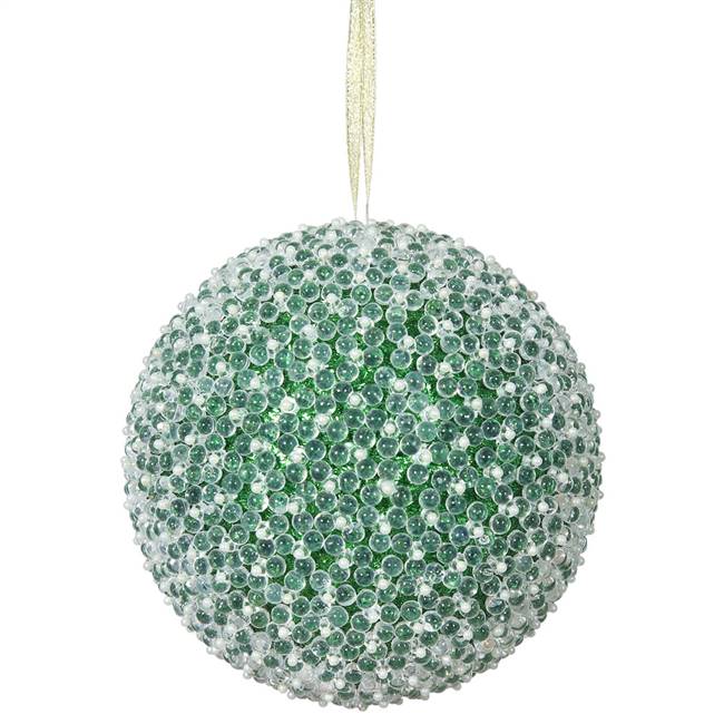 6" Green Acrylic Beaded Ball 2/Bx