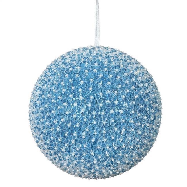 10" Turquoise Acrylic Beaded Ball 1/Bag