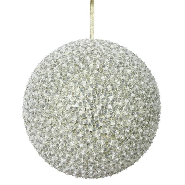 10" Champagne Acrylic Beaded Ball 1/Bag