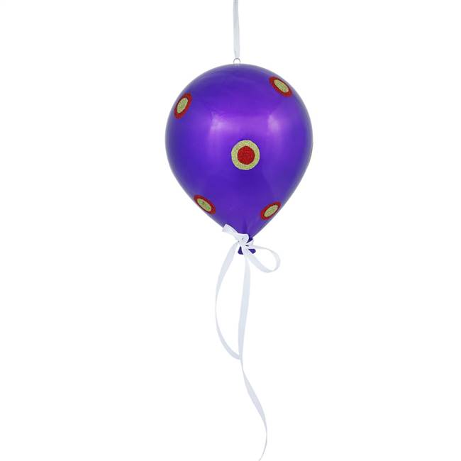 10" x 8" Purple Candy Dot Balloon 1/Bg