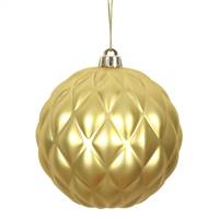 4" Gold Matte Round Pine Cone 6/Bg