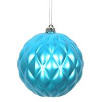 4" Turquoise Matte Round Pine Cone 6/Bg