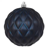 4" Midnt Blue Matte Round Pine Cone 6/Bg