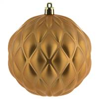 4" CopperGold Matte Round Pine Cone 6/Bg