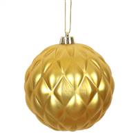 4" Honey Gold Matte Round Pine Cone 6/Bg