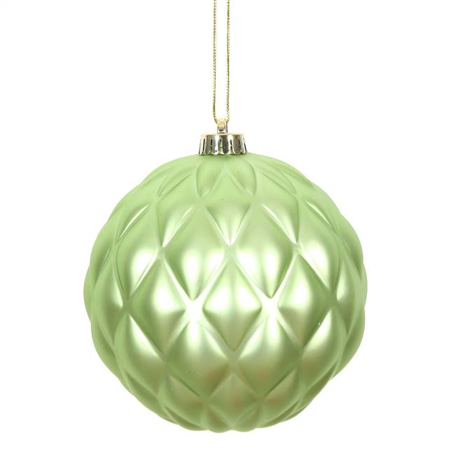4" Celadon Matte Round Pine Cone 6/Bg