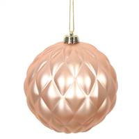 4" Rose Gold Matte Round Pine Cone 6/Bg