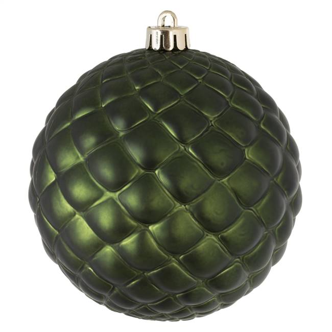 4" Moss Green Matte Round Pine Cone 6/Bg