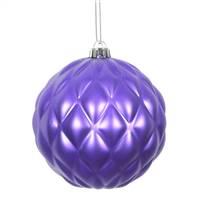 4" Purple Matte Round Pine Cone 6/Bg