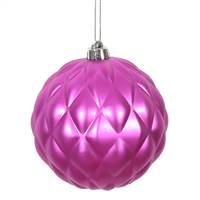 4" Fuchsia Matte Round Pine Cone 6/Bg