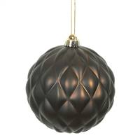 4" Chocolate Matte Round Pine Cone 6/Bg