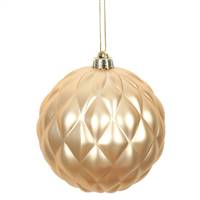 4" Café Latte Matte Round PineCone 6/Bg