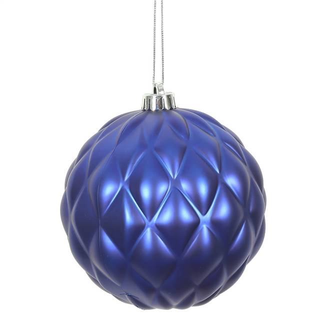 6" Cobalt Blue Matte Round PineCone 4/Bg