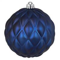 6" Midnt Blue Matte Round Pine Cone 4/Bg