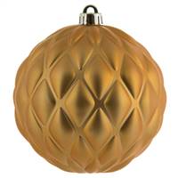 6" CopperGold Matte Round Pine Cone 4/Bg