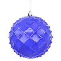 4" Purple Shiny Diamond Bauble 6/Bg