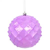 4" Orchid Shiny Diamond Bauble 6/Bg