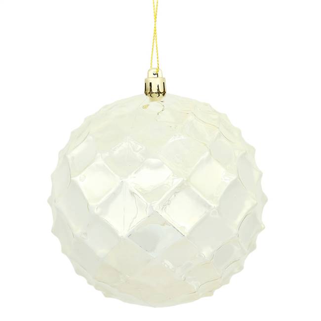 4.75" Champagne Shiny Diam Bauble 4/Bg