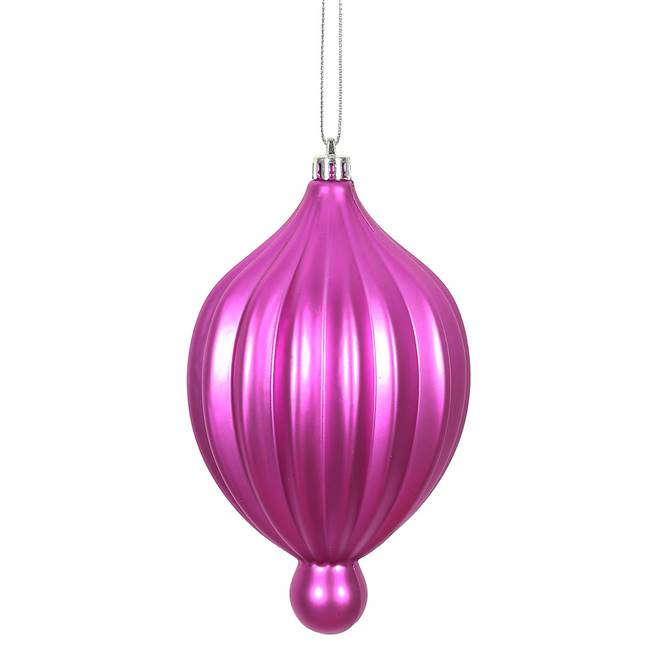 6.3" x 3.5" Fuchsia Matte Lantern 4/Bg