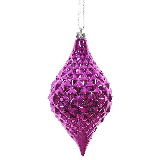 6" x 3" Fuchsia Shiny Diamond Drop 4/Bg