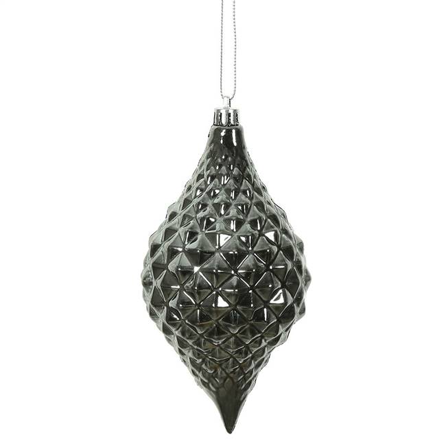 6" x 3" Pewter Shiny Diamond Drop 4/Bg