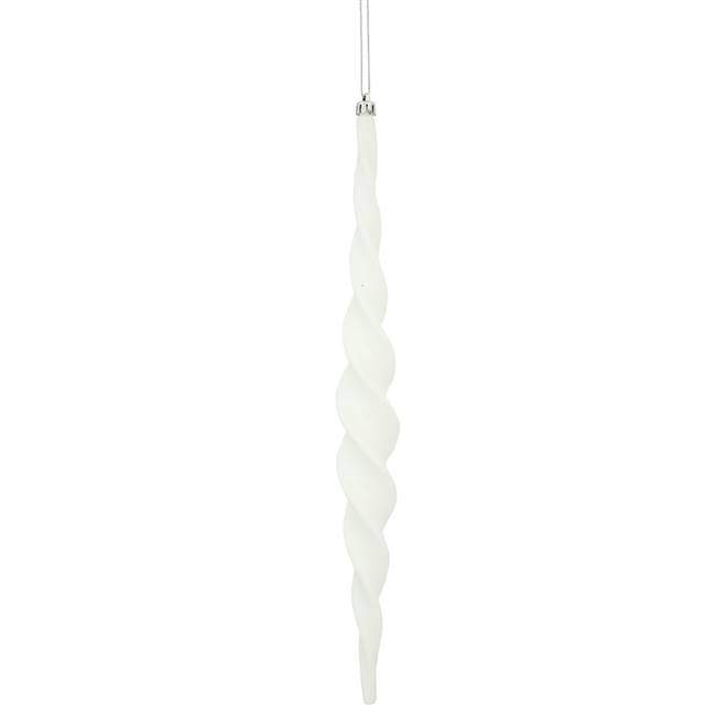 14.6" White Shiny Spiral Icicle 2/Bx