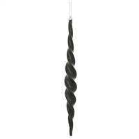 14.6" Black Shiny Spiral Icicle 2/Bx