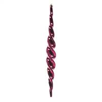 14.6" Berry Red Shiny Spiral Icicle 2/Bx