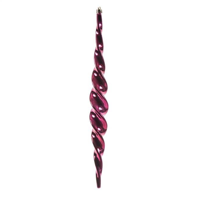 14.6" Berry Red Shiny Spiral Icicle 2/Bx