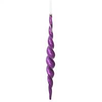 14.6" Plum Shiny Spiral Icicle 2/Bx