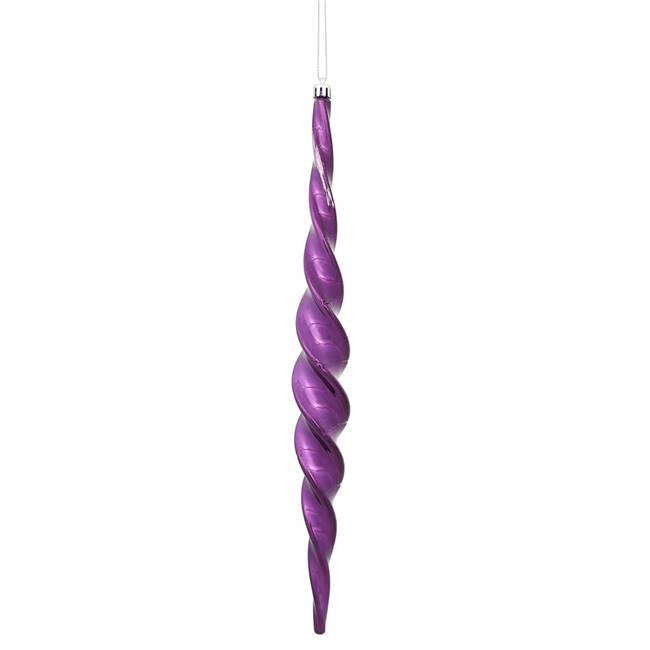 14.6" Plum Shiny Spiral Icicle 2/Bx