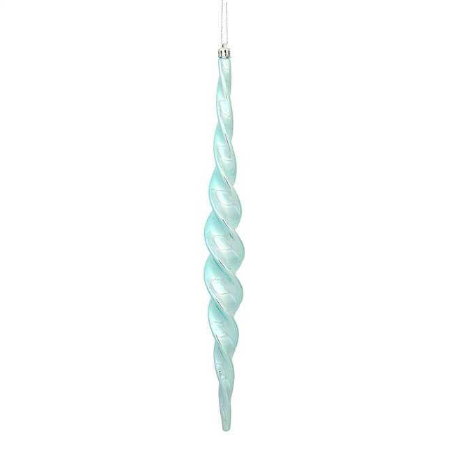 14.6" Baby Blue Shiny Spiral Icicle 2/Bx