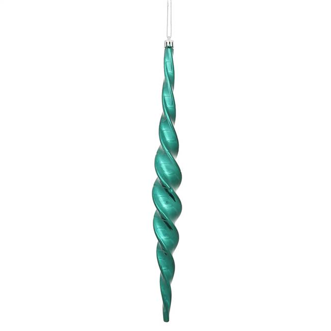 14.6" Sea Blue Shiny Spiral Icicle 2/Bx