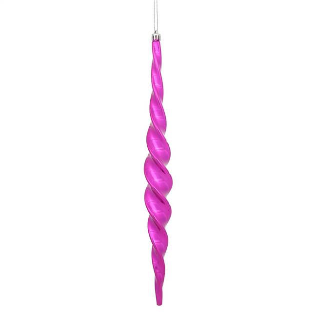 14.6" Fuchsia Shiny Spiral Icicle 2/Bx