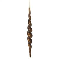 14.6" Chocolate Shiny Spiral Icicle 2/Bx