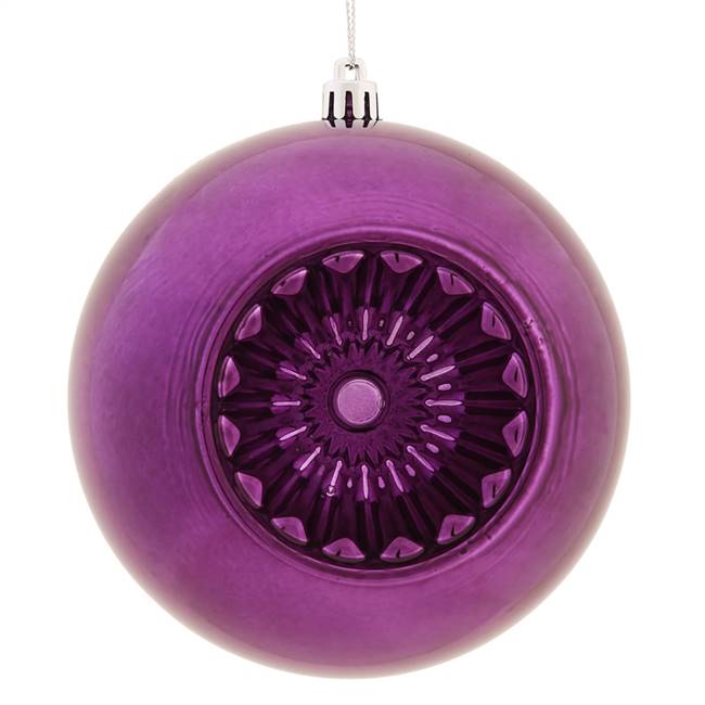 4.75" Plum Shiny Star Brite Ball 4/Bg