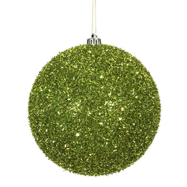 6" Lime Tinsel Ball 2/Bag