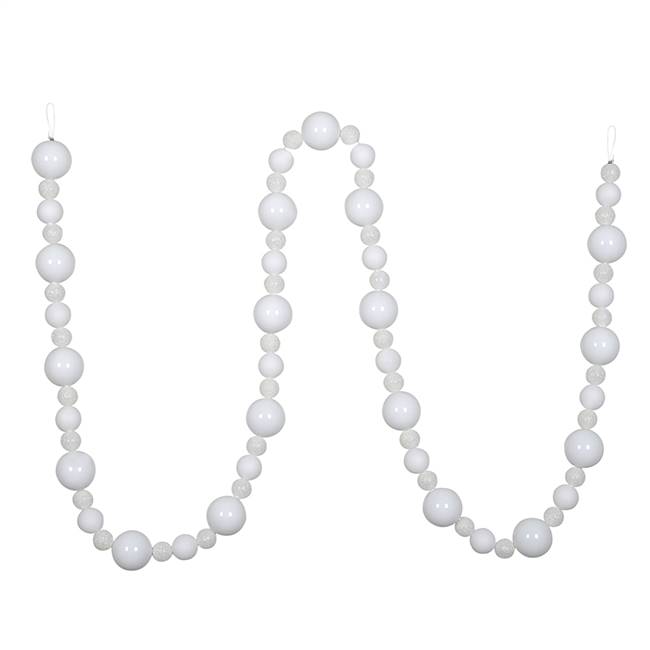 9' White Assorted Ball Garland