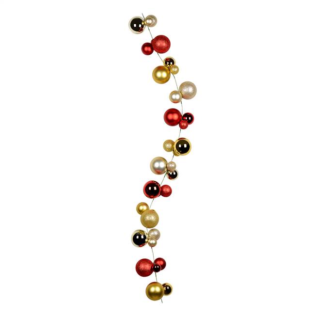 6' Red/Gold/Champagne Asst Ball Garland