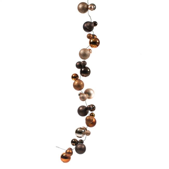 6' Cafe/Chocolate/Copper Asst Ball Garl