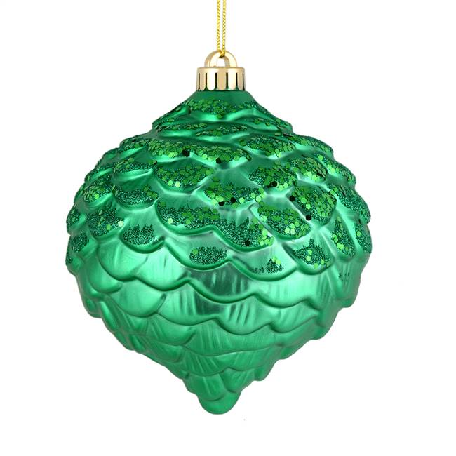 6" Seafoam Green Glitter Pine Cone 6/Bag