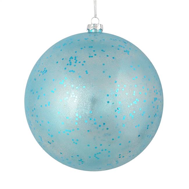 4" Baby Blue Glitter Clear Ball 6/Bag