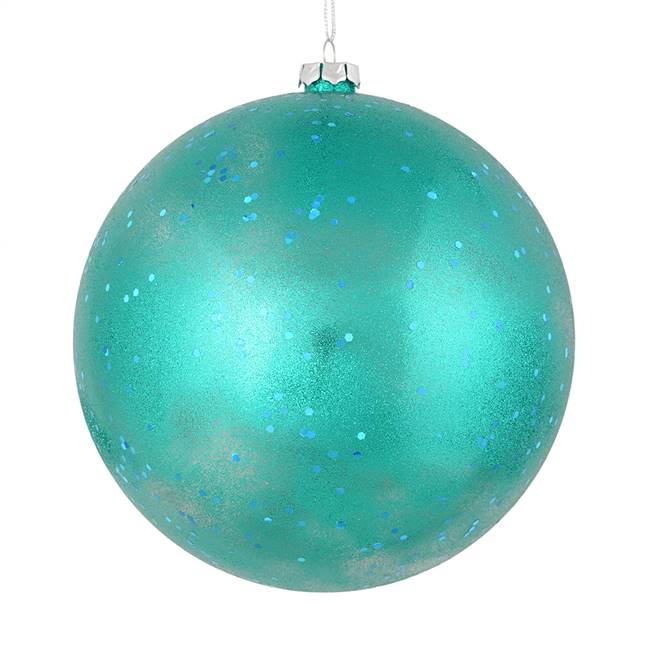 4.75" Teal Glitter Clear Ball 4/Bag