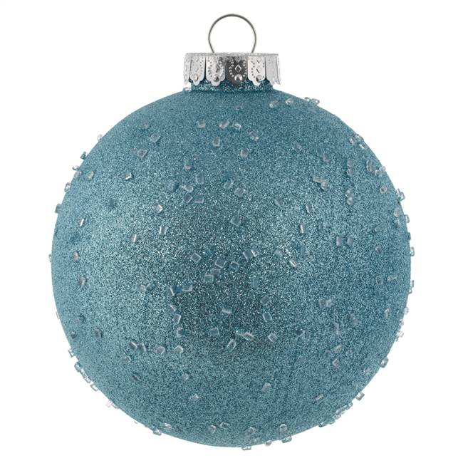 6" Baby Blue Ice Ball Ornament 4/Bag