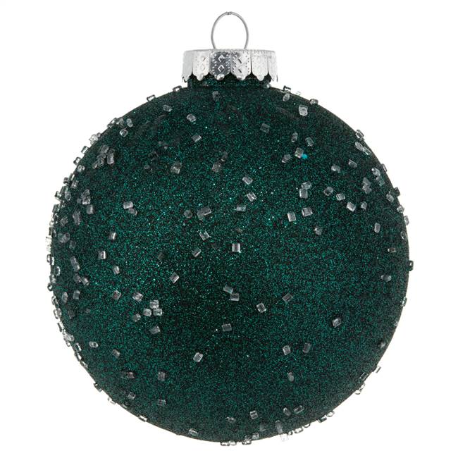 6" Sea Blue Ice Ball Ornament 4/Bag