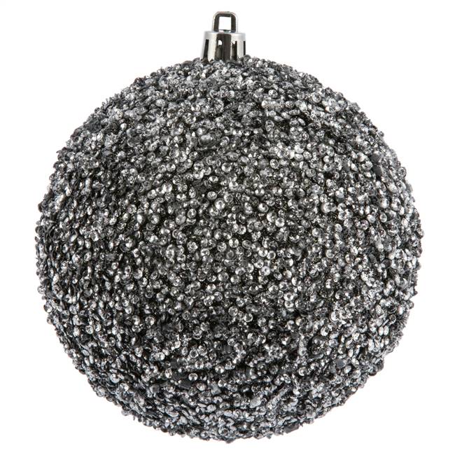 4" Gunmetal Beaded Ball Drilled 6/Bag