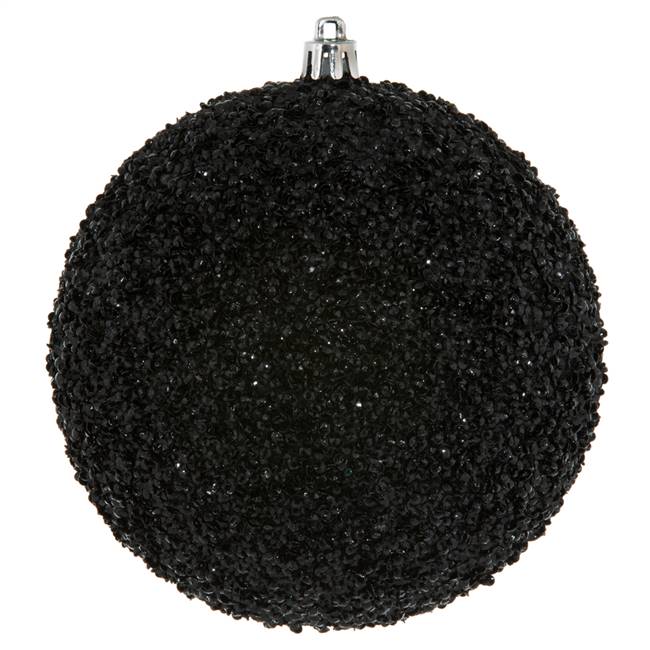 4.75" Black Beaded Ball Drilled 6/Bag