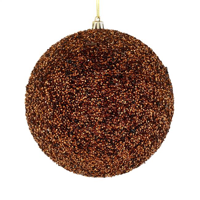 4.75" Mocha Beaded Ball Drilled 6/Bag